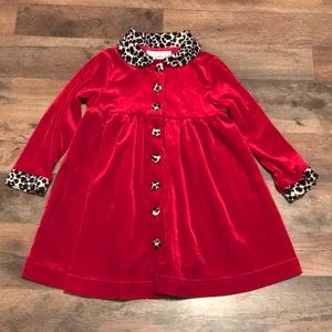 Red polyester jacket with cheetah accents!